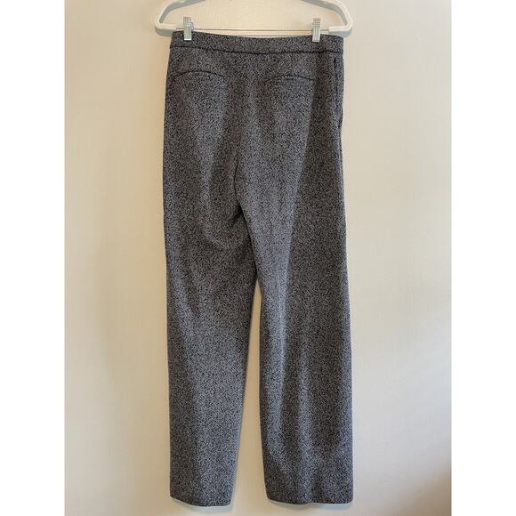 Banana Republic Size 8L Black White Tweed Wide Leg Dress Pants - Picture 2 of 6